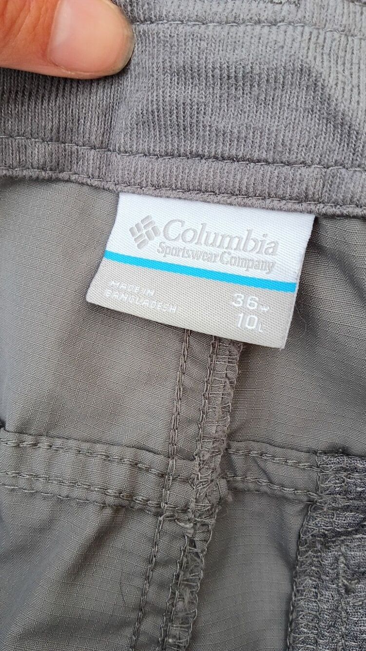 Columbia Silver Ridge Cargo Shorts Mens 36 Gray Nylon Hiking Trail Fishing 10" - Picture 7 of 15